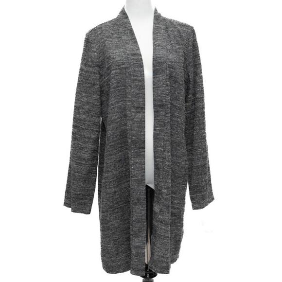 Eileen Fisher Black Lightweight Silk Linen Blend Jacket Size Medium - Picture 1 of 9